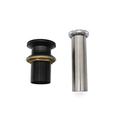 Bathroom sink pop-up drain without overflow in Steel Black finish Bathroom sink pop-up drain without overflow in Steel Black finish