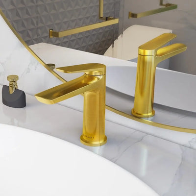 Open Box - Ibiza 1 Handle Single Hole Bathroom Faucet with Drain Assembly in Brushed Gold finish Open Box - Ibiza 1 Handle Single Hole Bathroom Faucet with Drain Assembly in Brushed Gold finish