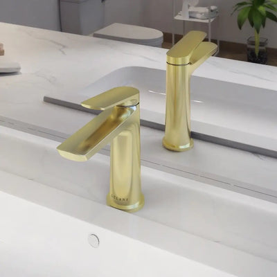 Open Box - Ibiza 1 Handle Single Hole Bathroom Faucet with Drain Assembly in Champagne Gold finish Open Box - Ibiza 1 Handle Single Hole Bathroom Faucet with Drain Assembly in Champagne Gold finish