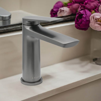 Ibiza 1 handle single hole Bathroom Faucet with drain assembly in Gun Metal finish Ibiza 1 handle single hole Bathroom Faucet with drain assembly in Gun Metal finish