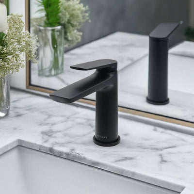 Ibiza 1 handle single hole Bathroom Faucet with drain assembly in Matte Black finish Ibiza 1 handle single hole Bathroom Faucet with drain assembly in Matte Black finish