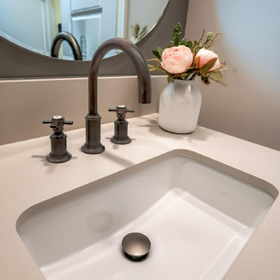 Napa 2 Handle 3 Hole Widespread Brass Bathroom Faucet with Flat Cross Handles in Oil Rubbed Bronze Flat Cross Handles finish Napa 2 Handle 3 Hole Widespread Brass Bathroom Faucet with Flat Cross Handles in Oil Rubbed Bronze Flat Cross Handles finish