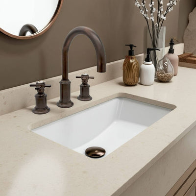 Napa 2 Handle 3 Hole Widespread Brass Bathroom Faucet with Flat Cross Handles in Oil Rubbed Bronze Flat Cross Handles finish Napa 2 Handle 3 Hole Widespread Brass Bathroom Faucet with Flat Cross Handles in Oil Rubbed Bronze Flat Cross Handles finish