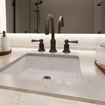 Napa 2 Handle 3 Hole Widespread Brass Bathroom Faucet with Torch Lever Handles in Oil Rubbed Bronze Torch Lever Handles finish Napa 2 Handle 3 Hole Widespread Brass Bathroom Faucet with Torch Lever Handles in Oil Rubbed Bronze Torch Lever Handles finish