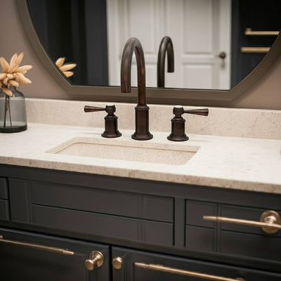 Napa 2 Handle 3 Hole Widespread Brass Bathroom Faucet with Flat Cross Handles in Oil Rubbed Bronze Torch Lever Handles finish Napa 2 Handle 3 Hole Widespread Brass Bathroom Faucet with Flat Cross Handles in Oil Rubbed Bronze Torch Lever Handles finish