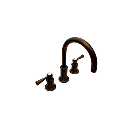 Napa 2 Handle 3 Hole Widespread Brass Bathroom Faucet with Flat Cross Handles in Oil Rubbed Bronze Torch Lever Handles finish Napa 2 Handle 3 Hole Widespread Brass Bathroom Faucet with Flat Cross Handles in Oil Rubbed Bronze Torch Lever Handles finish