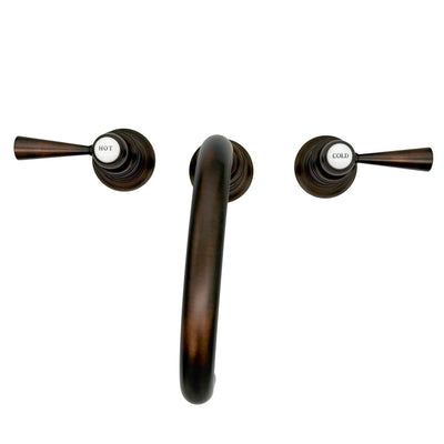 Napa 2 Handle 3 Hole Widespread Brass Bathroom Faucet with Torch Lever Handles in Oil Rubbed Bronze Torch Lever Handles finish Napa 2 Handle 3 Hole Widespread Brass Bathroom Faucet with Torch Lever Handles in Oil Rubbed Bronze Torch Lever Handles finish