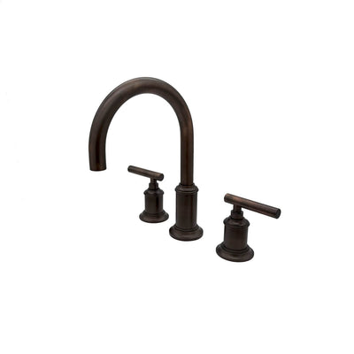 Napa 2 Handle 3 Hole Widespread Brass Bathroom Faucet with Flat Cross Handles in Oil Rubbed Bronze Lever Handles finish Napa 2 Handle 3 Hole Widespread Brass Bathroom Faucet with Flat Cross Handles in Oil Rubbed Bronze Lever Handles finish