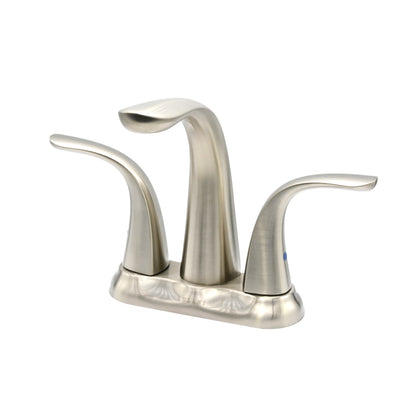 Open Box - Kauai, Centerset Bathroom Faucet with Drain Assembly in Brushed Nickel finish Open Box - Kauai, Centerset Bathroom Faucet with Drain Assembly in Brushed Nickel finish
