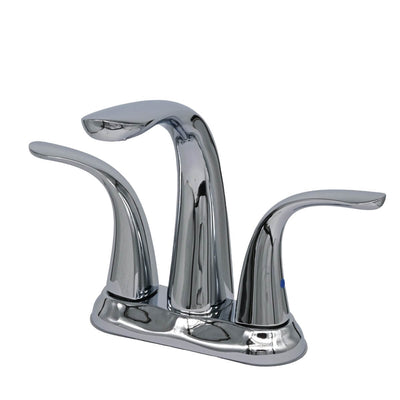 Kauai 2 Handle Centerset Brass Bathroom Faucet with drain assembly in Chrome finish Kauai 2 Handle Centerset Brass Bathroom Faucet with drain assembly in Chrome finish