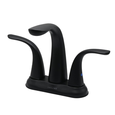Kauai 2 Handle Centerset Brass Bathroom Faucet with drain assembly in Matte Black finish Kauai 2 Handle Centerset Brass Bathroom Faucet with drain assembly in Matte Black finish