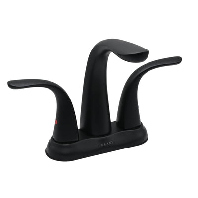 Kauai 2 Handle Centerset Brass Bathroom Faucet with drain assembly in Matte Black finish Kauai 2 Handle Centerset Brass Bathroom Faucet with drain assembly in Matte Black finish