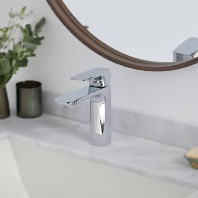 Corsica 1 Handle Single Hole Brass Bathroom Faucet with drain assembly in Chrome finish Corsica 1 Handle Single Hole Brass Bathroom Faucet with drain assembly in Chrome finish
