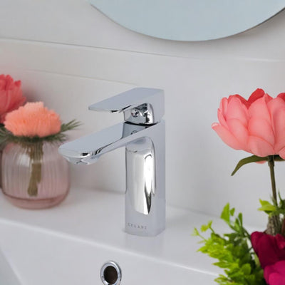 Corsica 1 Handle Single Hole Brass Bathroom Faucet with drain assembly in Chrome finish Corsica 1 Handle Single Hole Brass Bathroom Faucet with drain assembly in Chrome finish