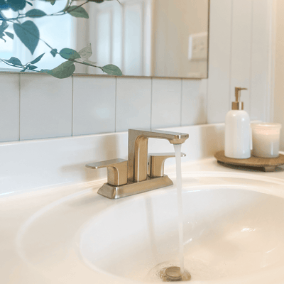 Corsica 2 Handle Centerset Brass Bathroom Faucet with drain assembly in Champagne Gold finish Corsica 2 Handle Centerset Brass Bathroom Faucet with drain assembly in Champagne Gold finish