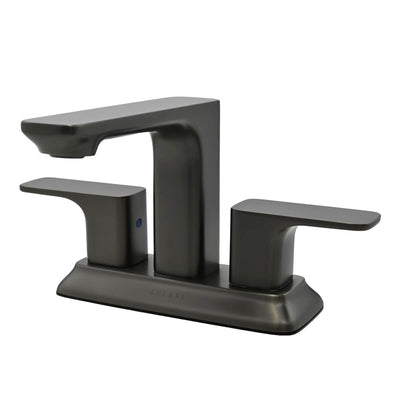 Corsica 2 Handle Centerset Brass Bathroom Faucet with drain assembly in Gun Metal finish Corsica 2 Handle Centerset Brass Bathroom Faucet with drain assembly in Gun Metal finish
