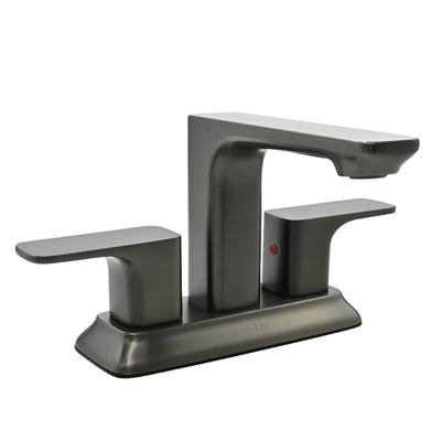 Corsica 2 Handle Centerset Brass Bathroom Faucet with drain assembly in Gun Metal finish Corsica 2 Handle Centerset Brass Bathroom Faucet with drain assembly in Gun Metal finish
