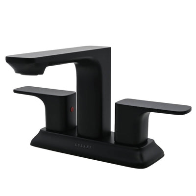 Corsica 2 Handle Centerset Brass Bathroom Faucet with drain assembly in Matte Black finish Corsica 2 Handle Centerset Brass Bathroom Faucet with drain assembly in Matte Black finish