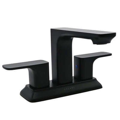 Corsica 2 Handle Centerset Brass Bathroom Faucet with drain assembly in Matte Black finish Corsica 2 Handle Centerset Brass Bathroom Faucet with drain assembly in Matte Black finish