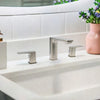Corsica 2 Handle Widespread Brass Bathroom Faucet with drain assembly in Brushed Nickel finish