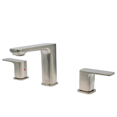 Corsica 2 Handle Widespread Brass Bathroom Faucet with drain assembly in Brushed Nickel finish Corsica 2 Handle Widespread Brass Bathroom Faucet with drain assembly in Brushed Nickel finish