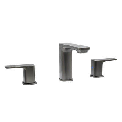 Corsica 2 Handle Widespread Brass Bathroom Faucet with drain assembly in Gun Metal finish Corsica 2 Handle Widespread Brass Bathroom Faucet with drain assembly in Gun Metal finish