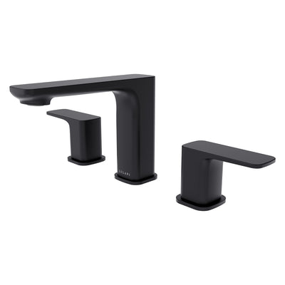 Open Box - Corsica, Widespread Bathroom Faucet with Drain Assembly in Matte Black finish Open Box - Corsica, Widespread Bathroom Faucet with Drain Assembly in Matte Black finish