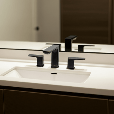 Corsica 2 Handle Widespread Brass Bathroom Faucet with drain assembly in Oil Rubbed Bronze finish Corsica 2 Handle Widespread Brass Bathroom Faucet with drain assembly in Oil Rubbed Bronze finish