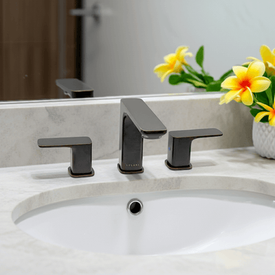 Corsica 2 Handle Widespread Brass Bathroom Faucet with drain assembly in Oil Rubbed Bronze finish Corsica 2 Handle Widespread Brass Bathroom Faucet with drain assembly in Oil Rubbed Bronze finish