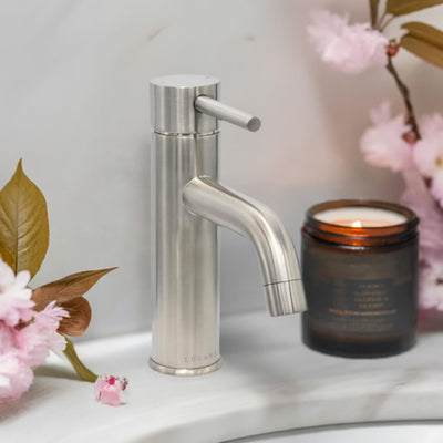 St. Lucia 1 Handle Single Hole Brass Bathroom Faucet with drain assembly in Brushed Nickel finish St. Lucia 1 Handle Single Hole Brass Bathroom Faucet with drain assembly in Brushed Nickel finish