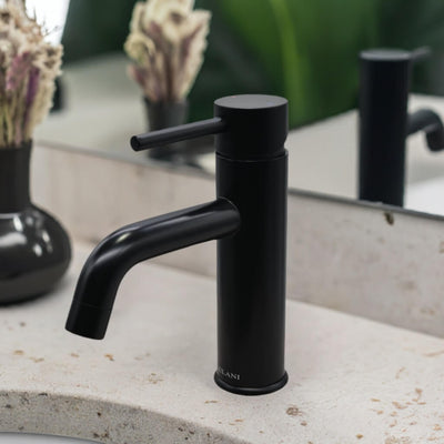 St. Lucia 1 Handle Single Hole Brass Bathroom Faucet with drain assembly in Matte Black finish St. Lucia 1 Handle Single Hole Brass Bathroom Faucet with drain assembly in Matte Black finish
