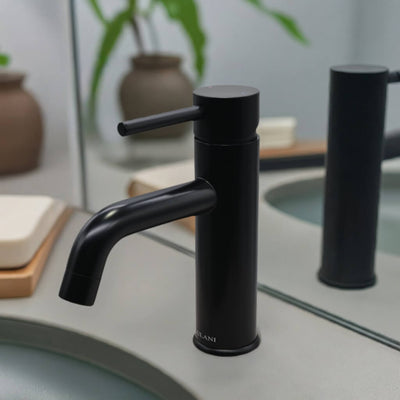 St. Lucia 1 Handle Single Hole Brass Bathroom Faucet with drain assembly in Matte Black finish St. Lucia 1 Handle Single Hole Brass Bathroom Faucet with drain assembly in Matte Black finish