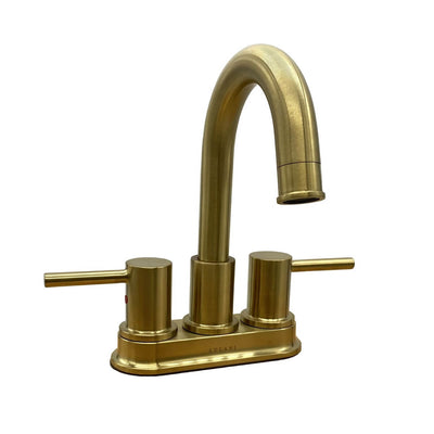 St. Lucia 2 Handle Centerset Brass Bathroom Faucet with drain assembly in Champagne Gold finish St. Lucia 2 Handle Centerset Brass Bathroom Faucet with drain assembly in Champagne Gold finish