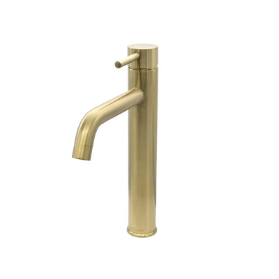 St. Lucia 1 Handle Vessel Height Brass Bathroom Faucet with drain assembly in Champagne Gold finish St. Lucia 1 Handle Vessel Height Brass Bathroom Faucet with drain assembly in Champagne Gold finish