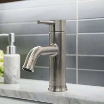 Aruba Stainless Steel 1 Handle Bathroom Faucet with drain assembly in Brushed Stainless finish Aruba Stainless Steel 1 Handle Bathroom Faucet with drain assembly in Brushed Stainless finish