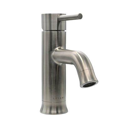 Aruba Stainless Steel 1 Handle Bathroom Faucet with drain assembly in Brushed Stainless finish Aruba Stainless Steel 1 Handle Bathroom Faucet with drain assembly in Brushed Stainless finish