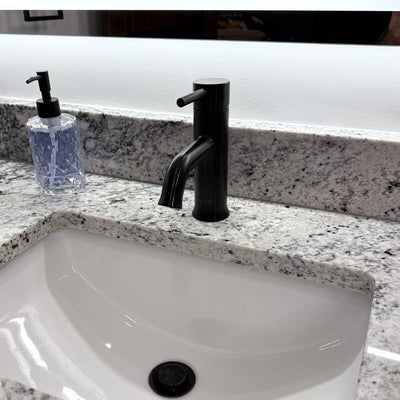 Aruba Stainless Steel 1 Handle Bathroom Faucet with drain assembly in Steel Black finish Aruba Stainless Steel 1 Handle Bathroom Faucet with drain assembly in Steel Black finish