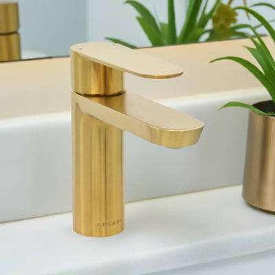 Yasawa - Single Hole Stainless Steel Bathroom Faucet with drain assembly in Brushed Gold finish Yasawa - Single Hole Stainless Steel Bathroom Faucet with drain assembly in Brushed Gold finish