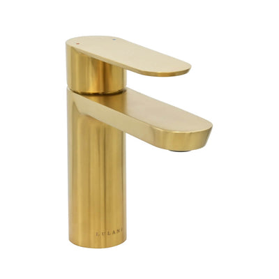 Yasawa - Single Hole Stainless Steel Bathroom Faucet with drain assembly in Brushed Gold finish Yasawa - Single Hole Stainless Steel Bathroom Faucet with drain assembly in Brushed Gold finish