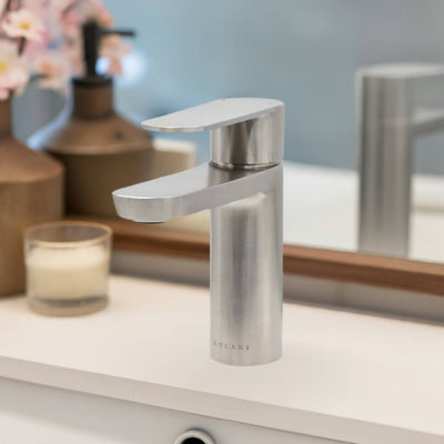 Yasawa - Single Hole Stainless Steel Bathroom Faucet with drain assembly in Brushed Stainless finish Yasawa - Single Hole Stainless Steel Bathroom Faucet with drain assembly in Brushed Stainless finish