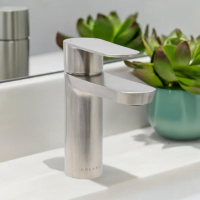 Yasawa - Single Hole Stainless Steel Bathroom Faucet with drain assembly in Brushed Stainless finish Yasawa - Single Hole Stainless Steel Bathroom Faucet with drain assembly in Brushed Stainless finish