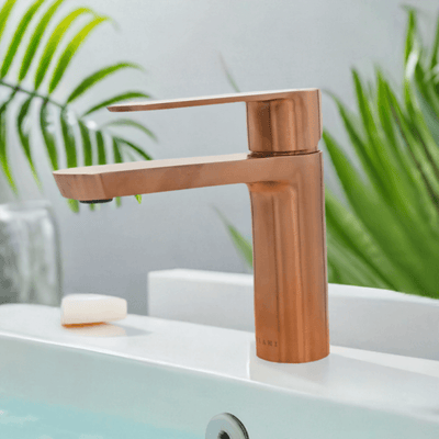 Yasawa - Single Hole Stainless Steel Bathroom Faucet with drain assembly in Rose Gold finish Yasawa - Single Hole Stainless Steel Bathroom Faucet with drain assembly in Rose Gold finish