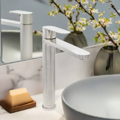 Yasawa Stainless Steel 1 Handle Vessel Sink Bathroom Faucet with drain assembly in Brushed Stainless finish Yasawa Stainless Steel 1 Handle Vessel Sink Bathroom Faucet with drain assembly in Brushed Stainless finish