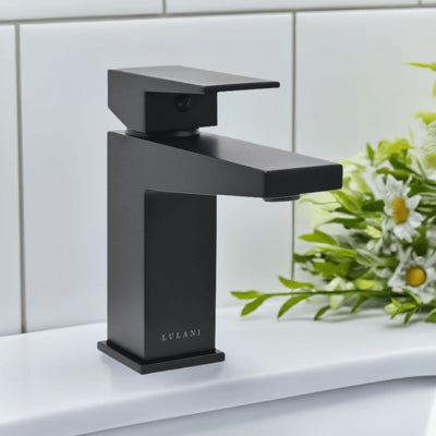 Boracay 1 Handle Single Hole Brass Bathroom Faucet with drain assembly in Matte Black finish Boracay 1 Handle Single Hole Brass Bathroom Faucet with drain assembly in Matte Black finish