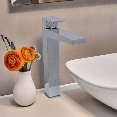 Boracay 1 Handle Vessel Sink Brass Bathroom Faucet with drain assembly in Chrome finish Boracay 1 Handle Vessel Sink Brass Bathroom Faucet with drain assembly in Chrome finish