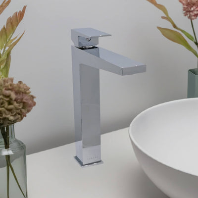 Boracay 1 Handle Vessel Sink Brass Bathroom Faucet with drain assembly in Chrome finish Boracay 1 Handle Vessel Sink Brass Bathroom Faucet with drain assembly in Chrome finish