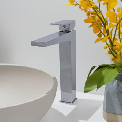 Boracay 1 Handle Vessel Sink Brass Bathroom Faucet with drain assembly in Chrome finish Boracay 1 Handle Vessel Sink Brass Bathroom Faucet with drain assembly in Chrome finish