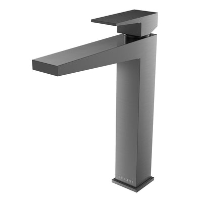 Open Box - Boracay, Vessel Height Bathroom Faucet with Drain Assembly in Gun Metal finish Open Box - Boracay, Vessel Height Bathroom Faucet with Drain Assembly in Gun Metal finish