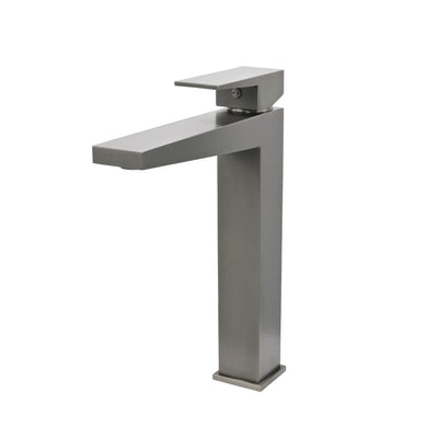 Boracay 1 Handle Vessel Sink Brass Bathroom Faucet with drain assembly in Gun Metal finish Boracay 1 Handle Vessel Sink Brass Bathroom Faucet with drain assembly in Gun Metal finish