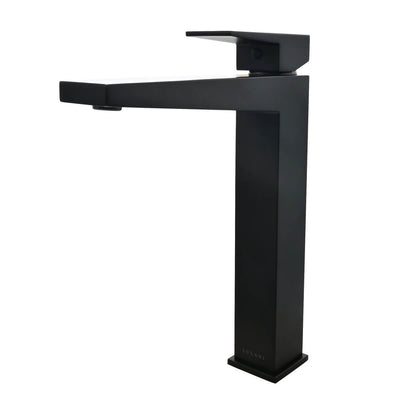 Boracay 1 Handle Vessel Sink Brass Bathroom Faucet with drain assembly in Matte Black finish Boracay 1 Handle Vessel Sink Brass Bathroom Faucet with drain assembly in Matte Black finish